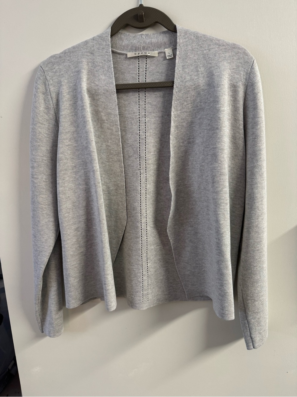 Cyrus Light Gray Open-Front Women's Cardigan